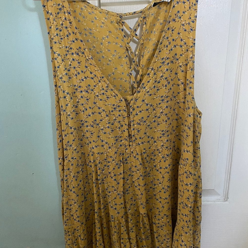 American Eagle Yellow Peasant Tank